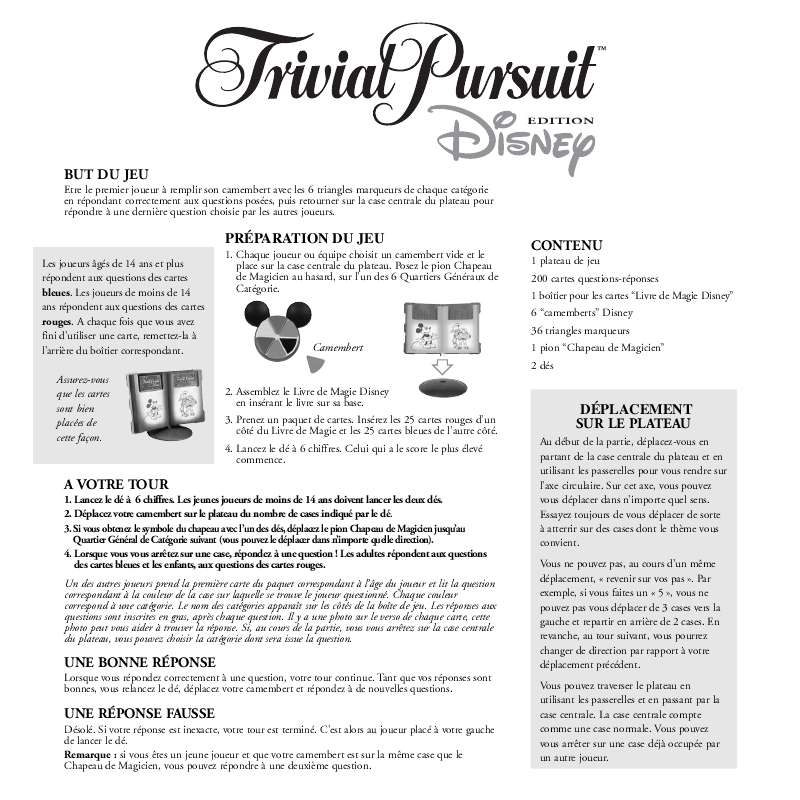 Notice HASBRO TRIVIAL PURSUIT DISNEY - micro-ordinateur portable ...